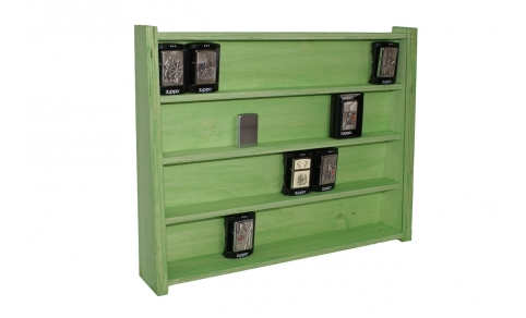 Vetrina per accendini zippo in legno colore verde